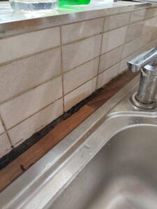 Bad odour and damp around kitchen sinks